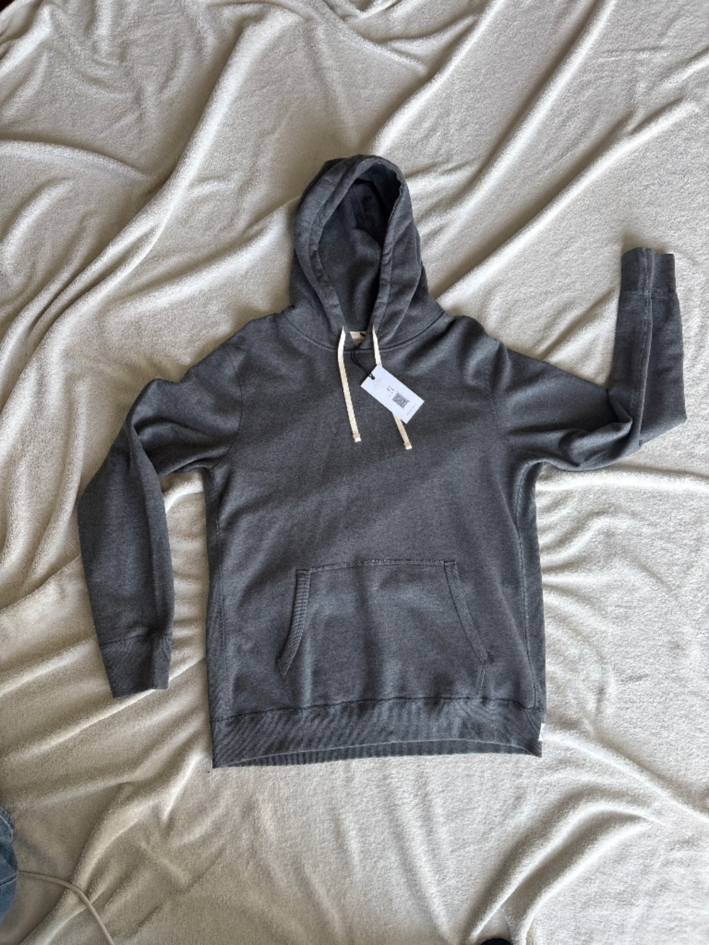Men’s reigning champ slim fit cotton terry hoodie heather carbon size large